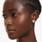Ariana Grande x Swarovski stud earrings Crystal pearl, Round cut, Flower, White, Rhodium plated - Image 7
