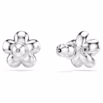 Ariana Grande x Swarovski stud earrings Crystal pearl, Round cut, Flower, White, Rhodium plated - Image 5