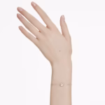 Birthstone bracelet Square cut, June, Pink, Rhodium plated - Image 6