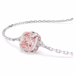 Birthstone bracelet Square cut, June, Pink, Rhodium plated - Image 3