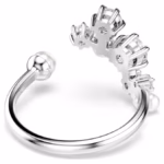 Constella open ring Crystal pearl, Round cuts, White, Rhodium plated - Image 5