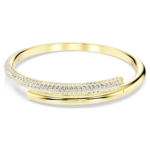 Dextera bangle, Magnetic closure, White, 18K gold finish