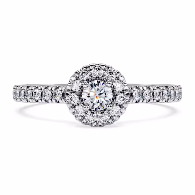 eternity-halo-solitaire-ring--lab-grown-diamonds-0.45-ct-tw--round-shape--sterling-silver-swarovski-5697125 (2) Eternity halo solitaire ring Lab-grown diamonds 0.45 ct tw, Round shape, Sterling silver - Image 1