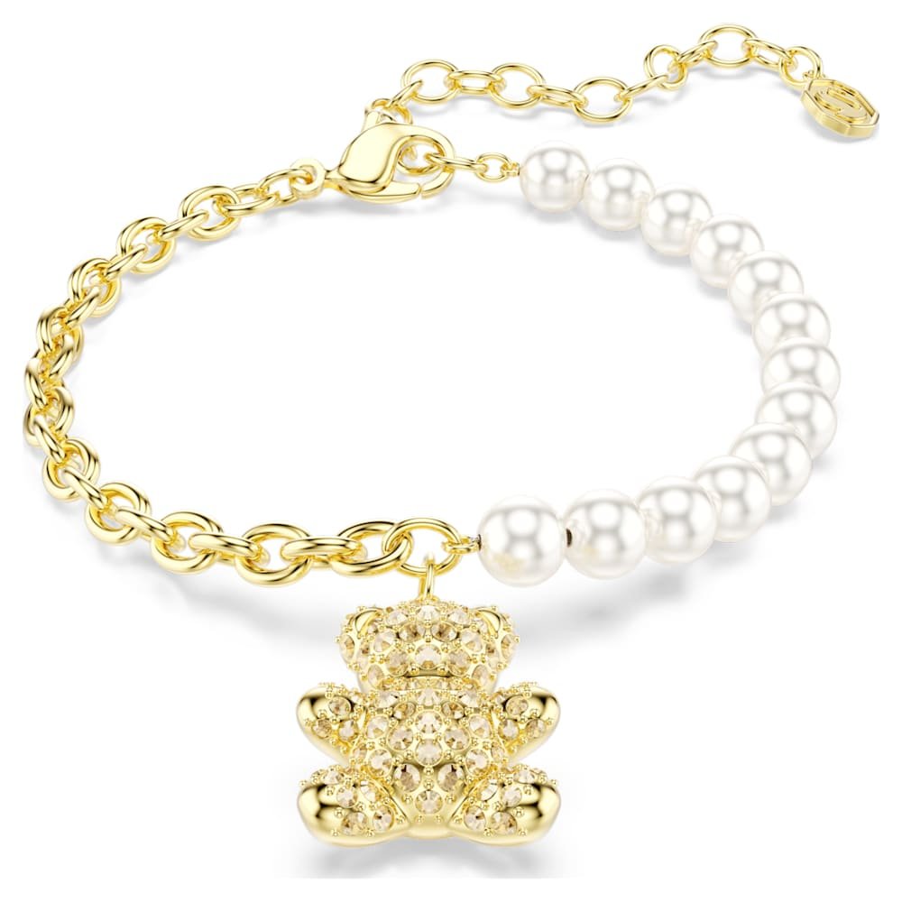 idyllia-bracelet-crystal-pearl-round-cut-teddy-gold-tone-18k-gold-finish-swarovski-5737622 Idyllia bracelet, Crystal pearl, Round cut, Teddy, Gold tone, 18K gold finish - Image 1