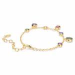 Imber bracelet Mixed cuts, Multicoloured, 18K gold finish - Image 5