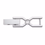 Imber Emily Tennis extender Round cut, Rhodium plated