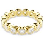 Imber ring, Round cut, White, 18K gold finish