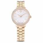Matrix 3-link watch Swiss Made, Metal bracelet, Gold tone, Champagne gold-tone finish