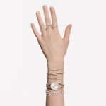 Matrix bracelet Round cut, White, 18K gold finish - Image 8