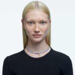 Matrix Tennis necklace, Pear cut, White, Rhodium plated - Image 2