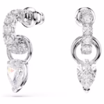 Mesmera set Pear cut, Round cut, White, Rhodium plated - Image 3