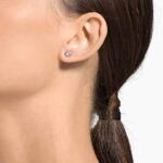 Stilla Attract stud earrings, Round cut, White, Rhodium plated - Image 2