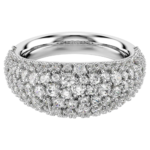 Sublima ring, White, Rhodium plated