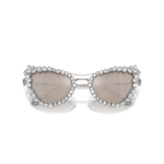 2 in 1 clip-on sunglasses Statement, Cat-eye shape, SK7011, White - Image 4