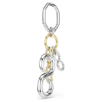 Bag charm Round cut, White, Mixed metal finish - Image 5