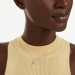 Constella pendant Round cut, Dancing stone, White, Rhodium plated - Image 2