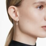 Eternity drop earrings Lab-grown diamonds 0.7 ct tw, Round shape, 18K white gold - Image 2