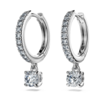 Eternity drop earrings Lab-grown diamonds 0.7 ct tw, Round shape, 18K white gold - Image 4