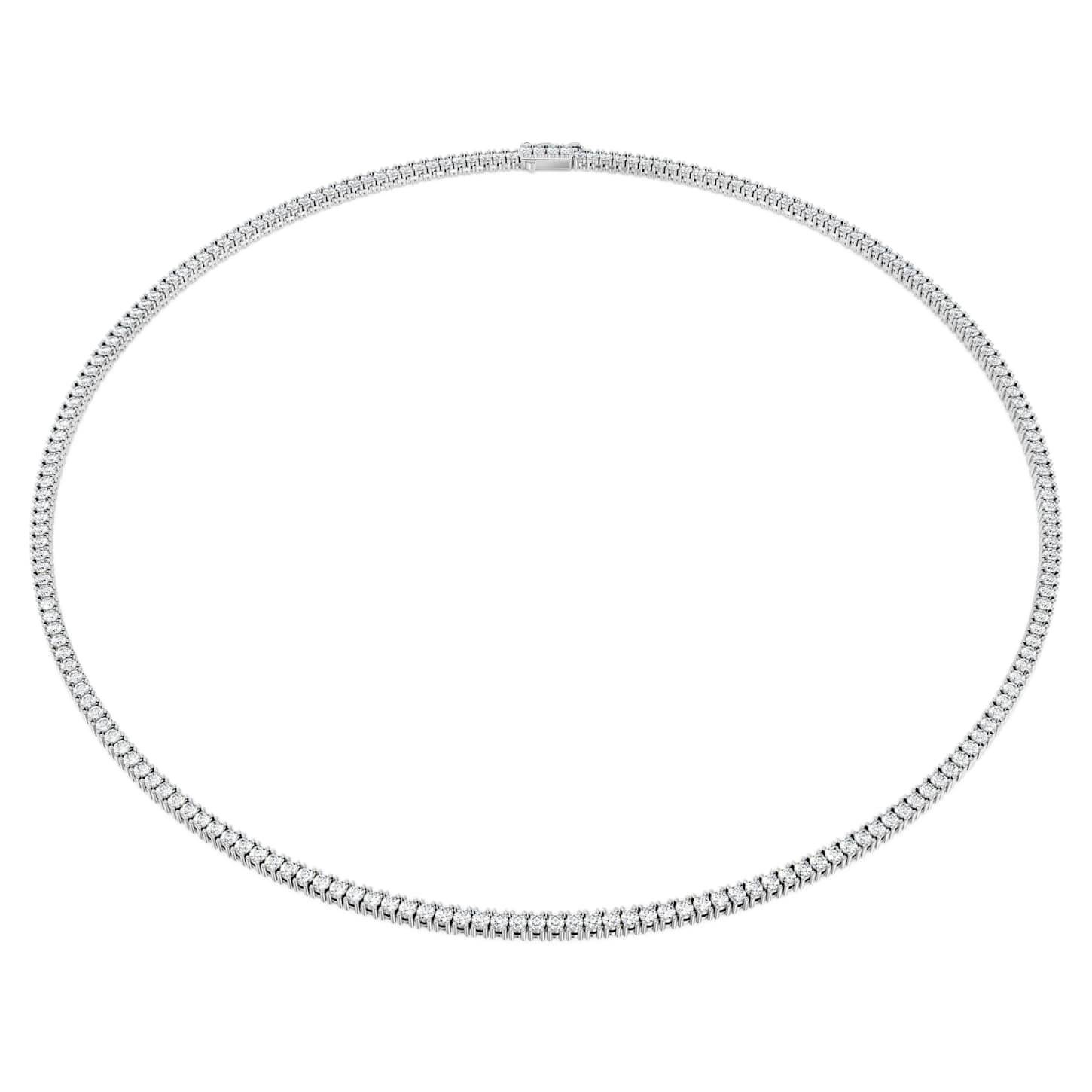 Eternity necklace Lab-grown diamonds 7 ct tw, Round shape, 18K white gold