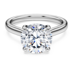 Eternity solitaire ring Lab-grown diamonds 3 ct tw, Round shape, 18K white gold