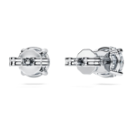 Eternity solitaire stud earrings Lab-grown diamonds 2 ct tw, Round shape, 18K white gold - Image 5