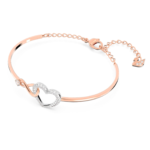 Hyperbola bangle Infinity and heart, White, Mixed metal finish - Image 3