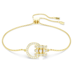 Hyperbola bracelet Interlocking loop, White, 18K gold finish - Image 6