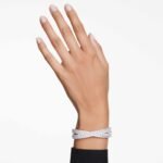 Hyperbola cuff Mixed cuts, Infinity, White, Rhodium plated - Image 2