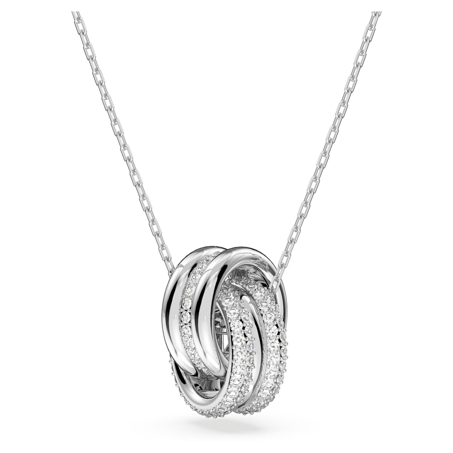 hyperbola-pendant-intertwined-circles-white-rhodium-plated-swarovski-5646724 Hyperbola pendant Intertwined circles, White, Rhodium plated - Image 1