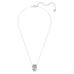 Hyperbola pendant Intertwined circles, White, Rhodium plated - Image 2