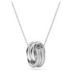 Hyperbola pendant Intertwined circles, White, Rhodium plated - Image 4