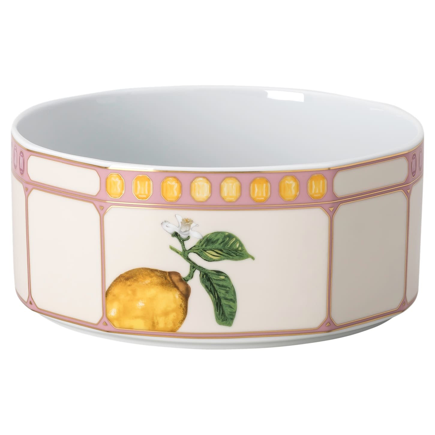 Idyllia bowl Porcelain, Crystal print motif, citron, Small, Multicoloured
