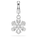 Idyllia charm Mixed cuts, Snowflake, White, Rhodium plated