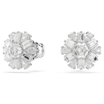Idyllia stud earrings Mixed cuts, Snowflake, White, Rhodium plated - Image 6