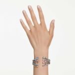 Matrix bangle Mixed cuts, Bouquet, Multicoloured, Ruthenium plated - Image 2