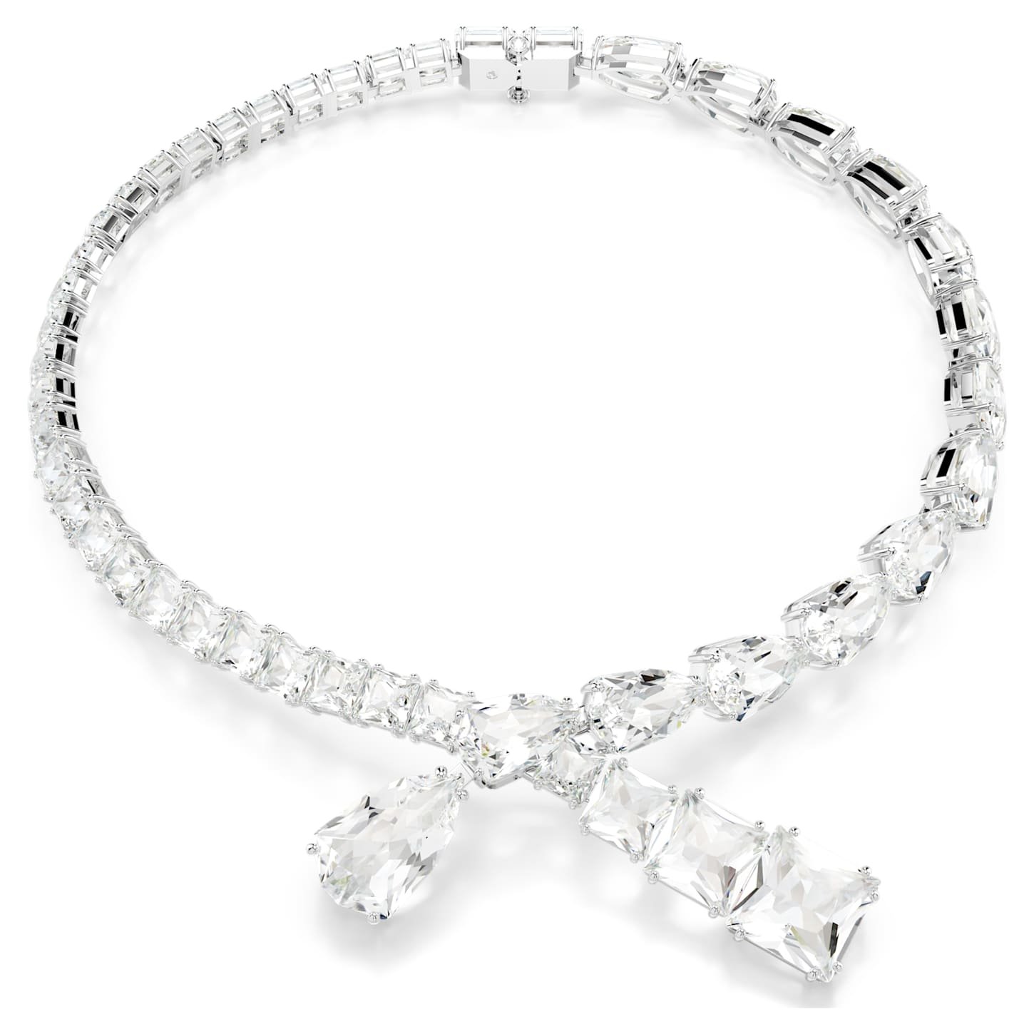 matrix-necklace-mixed-cuts-white-rhodium-plated-swarovski-5692521 Matrix necklace Mixed cuts, White, Rhodium plated - Image 1