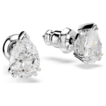 Stilla stud earrings Pear cut, White, Rhodium plated - Image 4