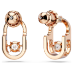 Una stud earrings Round cut, Oval shape, White, 18K rose gold finish - Image 5