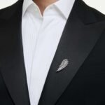 Vienna brooch Mixed cuts, Feather, White, Rhodium plated - Image 2